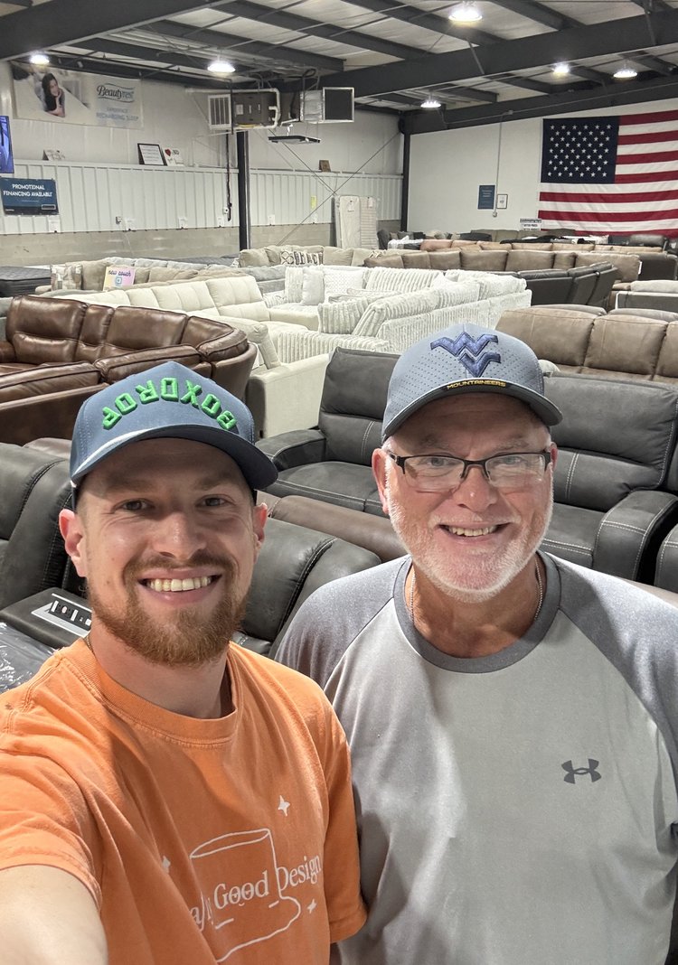 Ross and Eddie, owners of BoxDrop Furniture Nitro